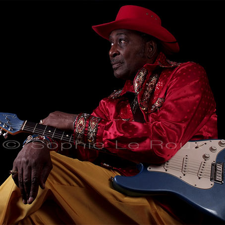 Eddy Clearwater guitariste blues musique portrait en studio phot festival Jazz a Vienne