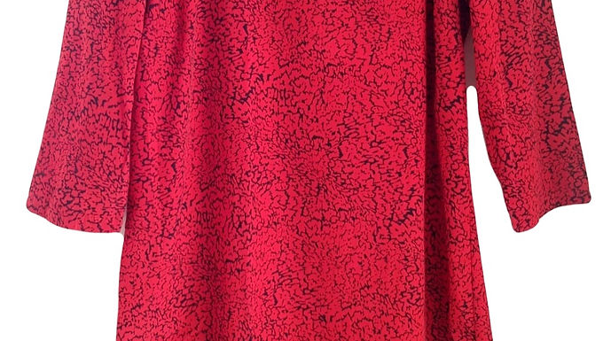 שמלה אדום-שחור M I MANGO