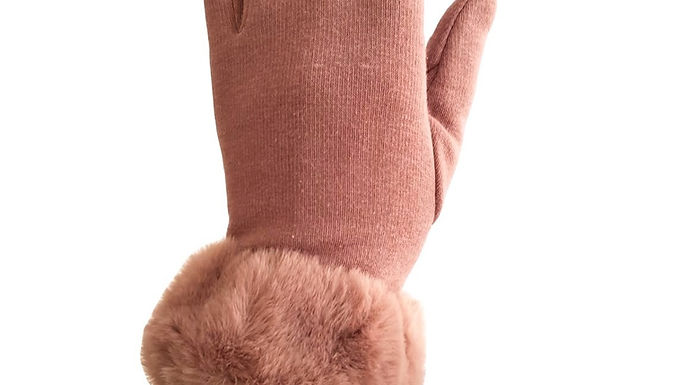 כפפות עם בטנה מחממת ופרווה | S\M