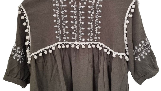 קרופ פונפונים ורקמה S | Cactus