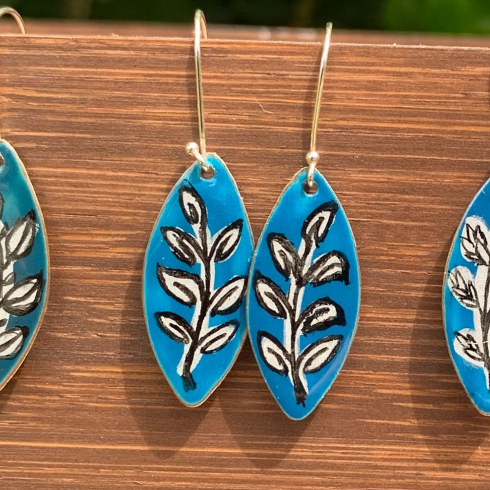 Thumbnail: Silver Leaf Drop Earrings