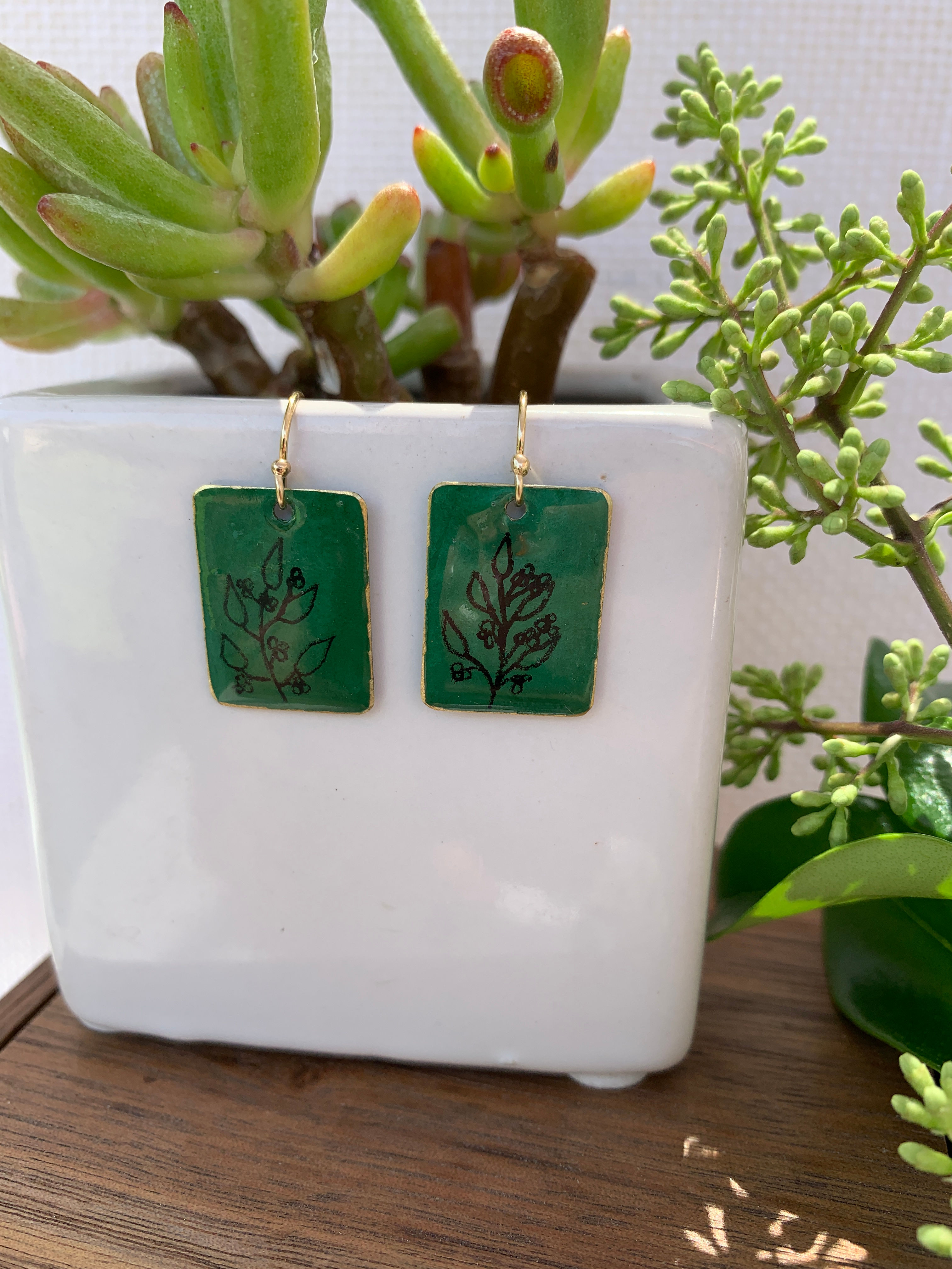 Gold Flowering Branch Earrings