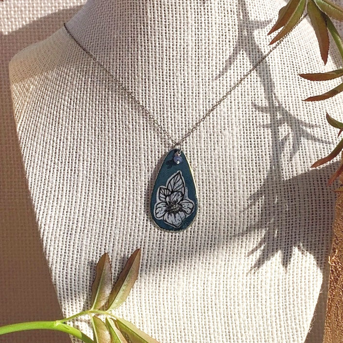 Thumbnail: Antiqued Silver Teardrop Pendant
