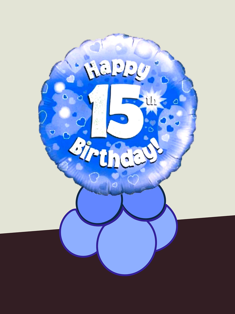 Thumbnail: 15th Blue Birthday Holographic Foil Balloon