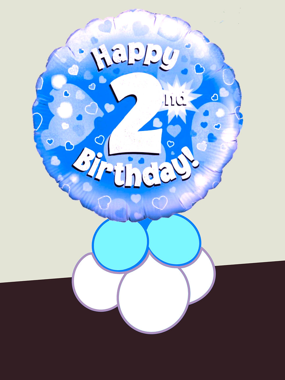 Thumbnail: Happy 2nd Birthday Blue Holographic Foil Balloon.