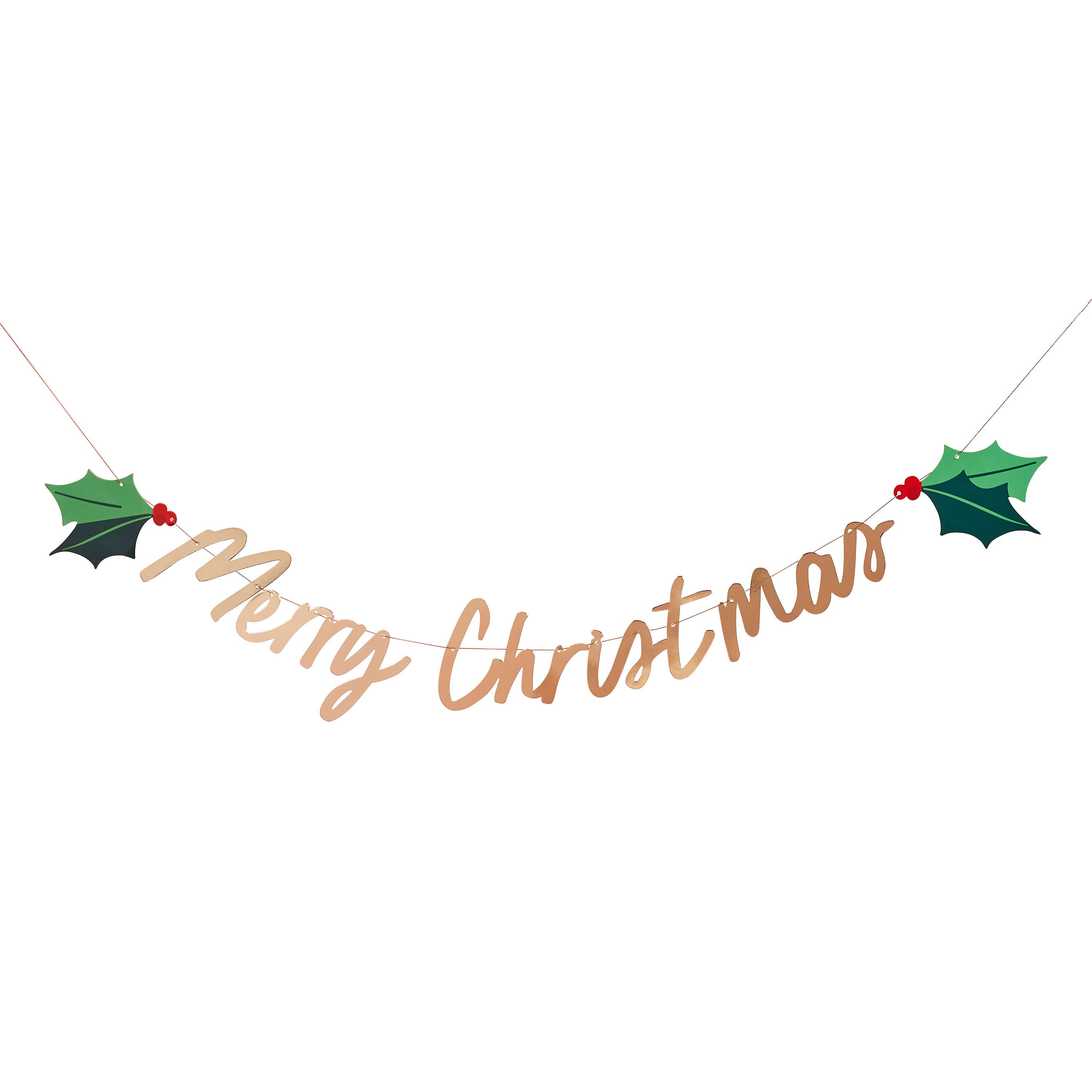 Merry Christmas Holly Banner - 1.5M