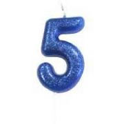 Thumbnail: No.0 Numeral Blue Glitter Candles