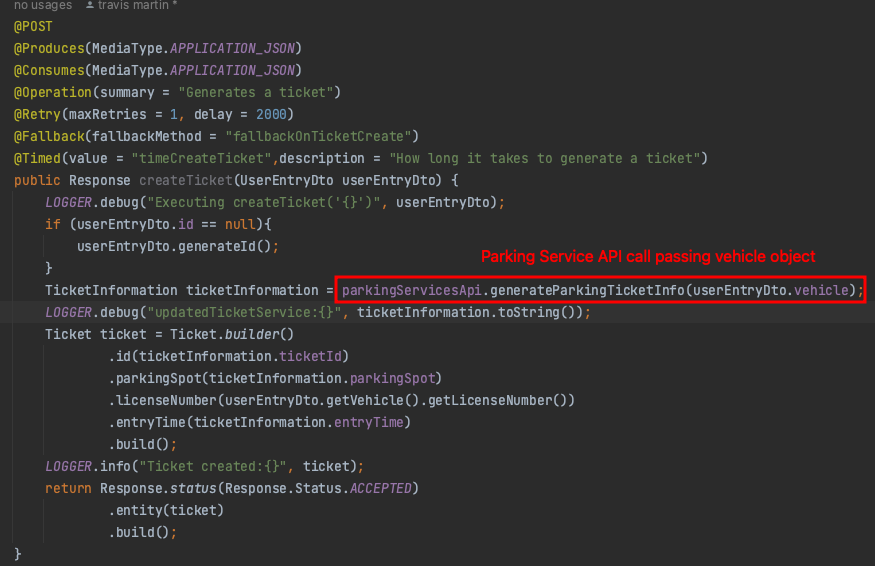 User Entry Microservice endpoint implementation