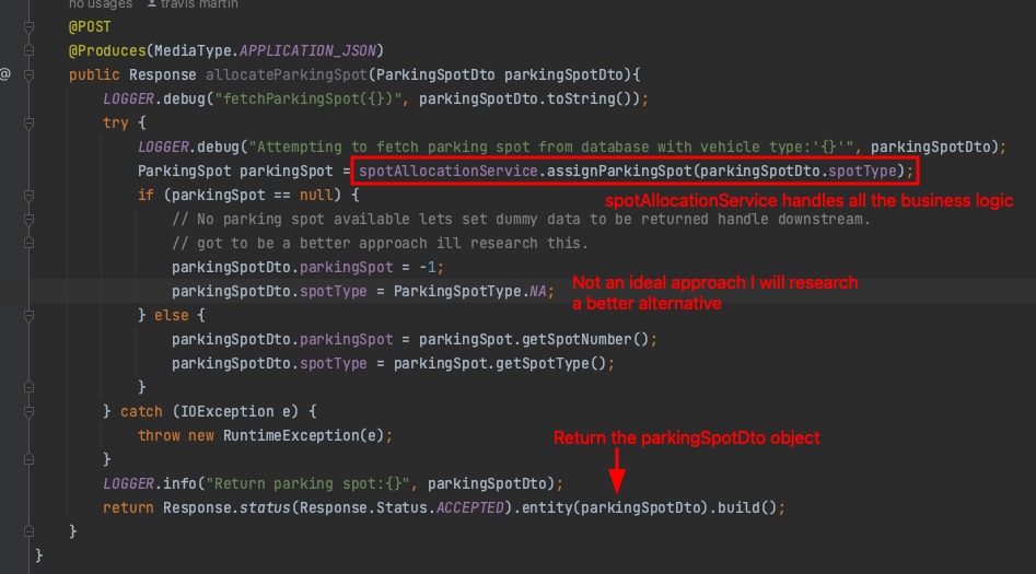 Allocation Microservice endpoint implementation
