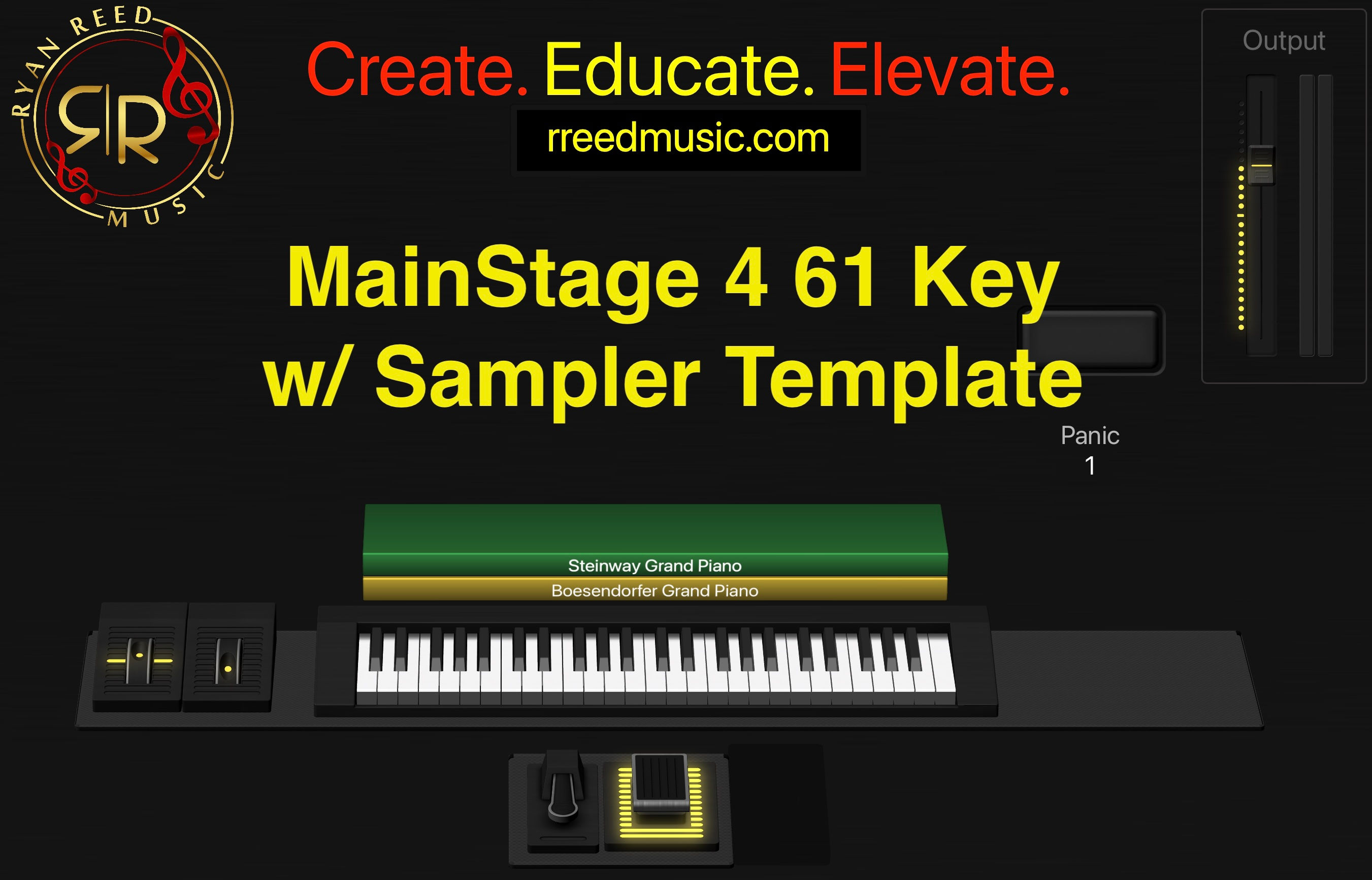 MainStage 4 Template - 61 Key MIDI Controller with Sampler