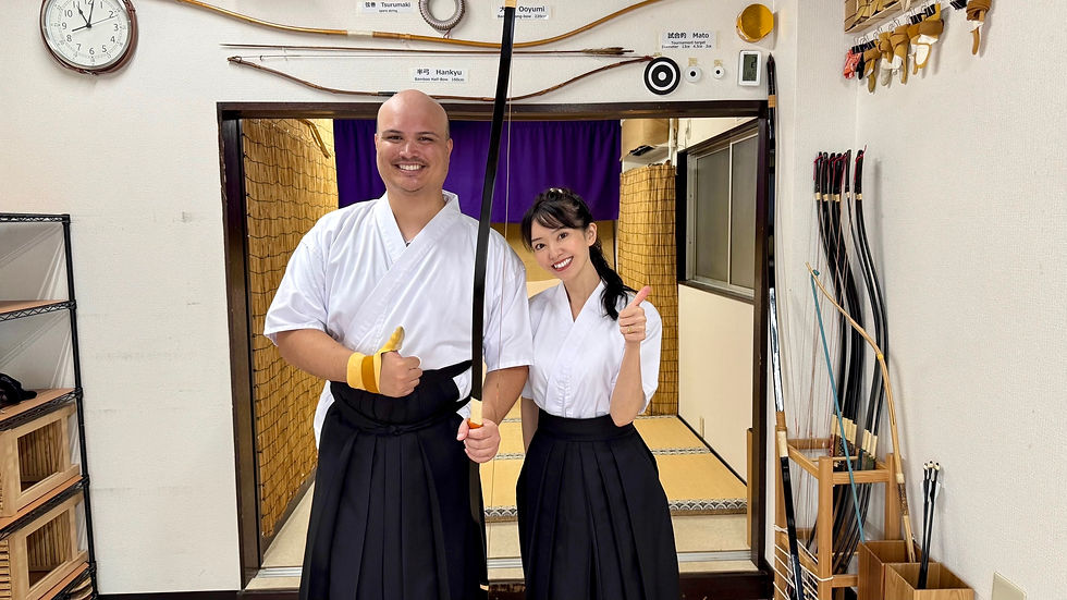 I came from Los Angeles, USA to experience Japanese archery!