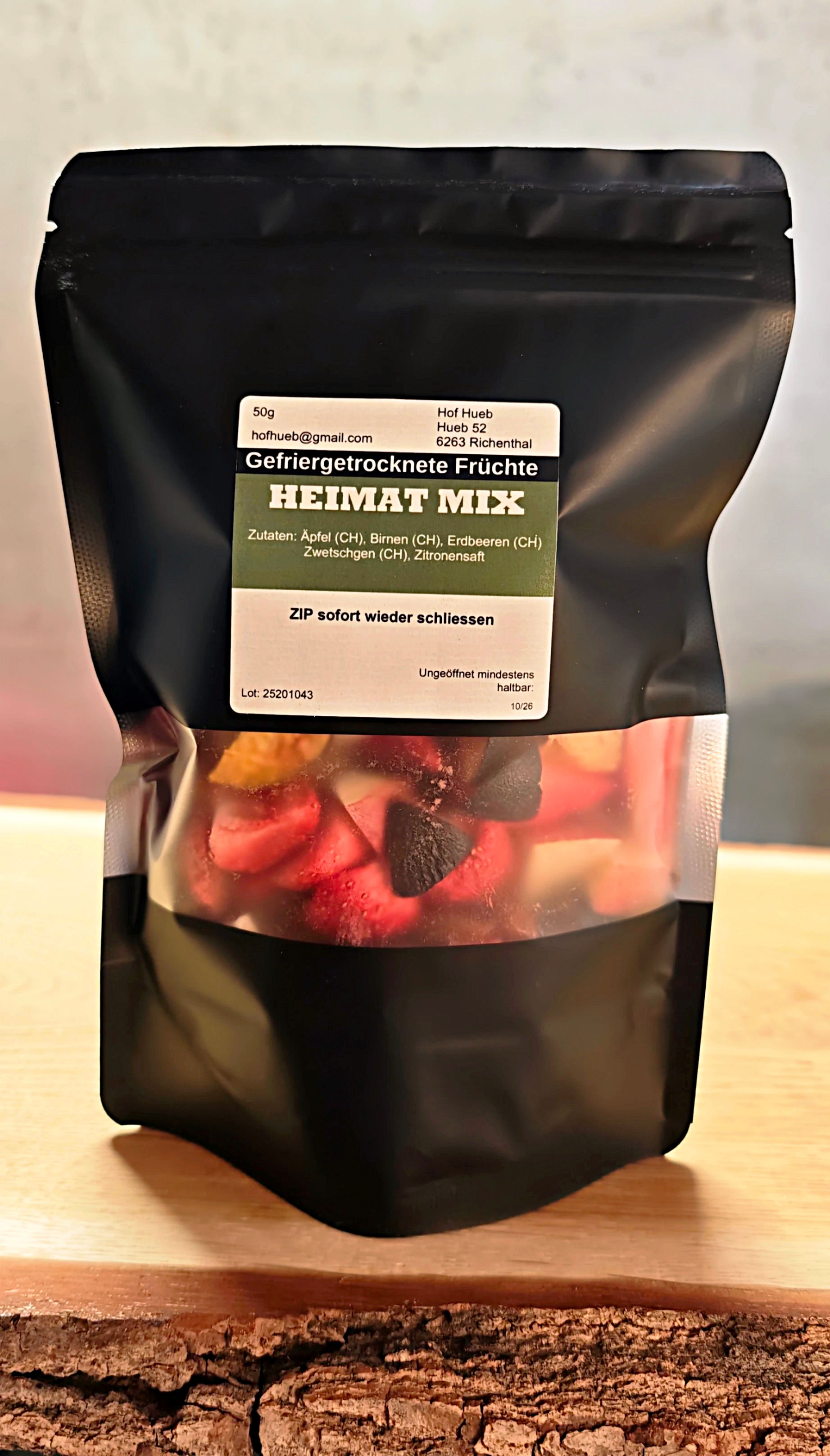 Nachfüllbeutel Heimatmix gefriergetrocknete Schweizer Früchte