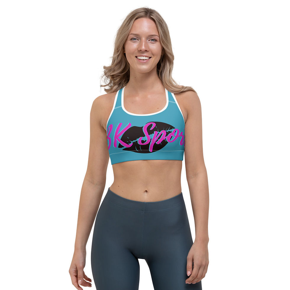 Thumbnail: BKS "So Wavy" Premium Sports bra Blue