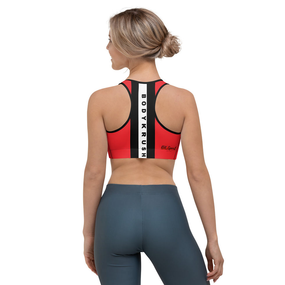 Thumbnail: BKS "So Wavy" Premium Sports bra Red