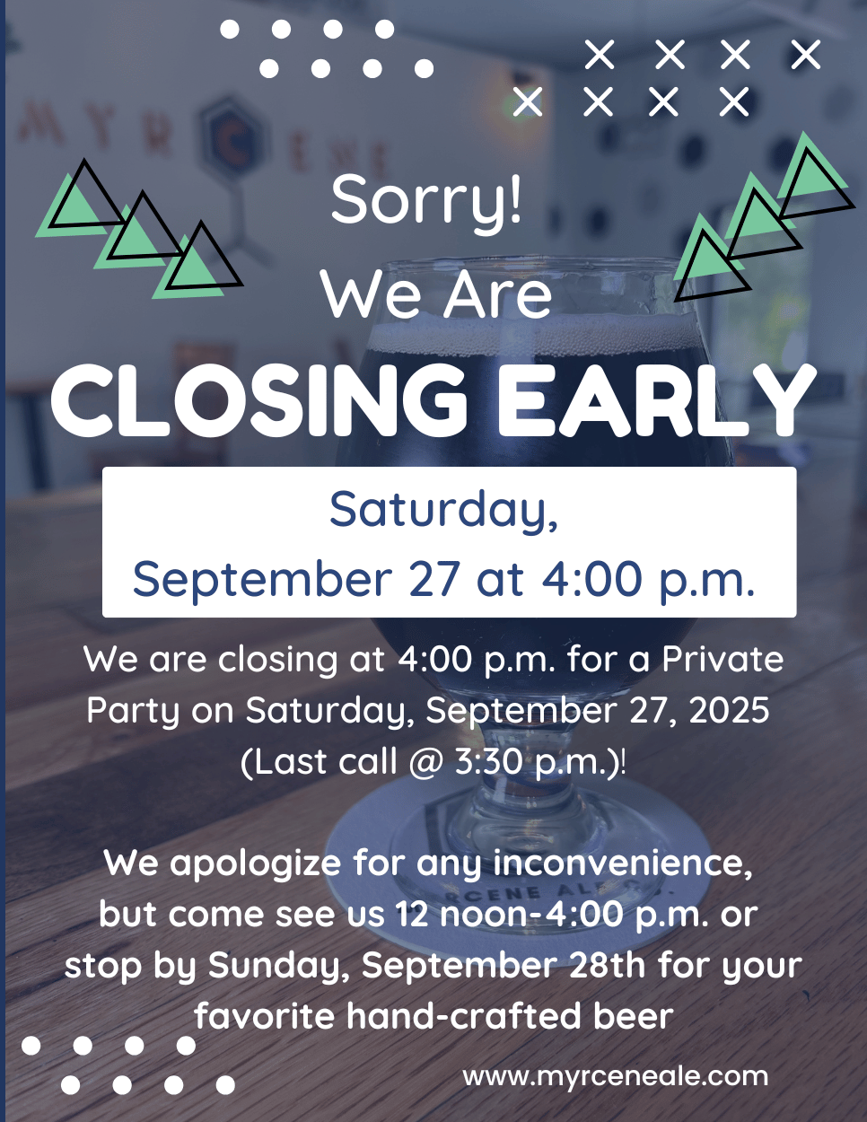 Closing Early for a Private Event