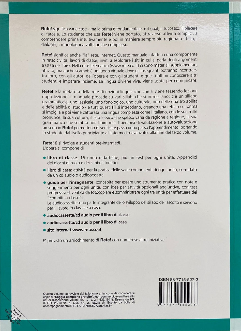 Miniatura: RETE! 2 CORSO MULTIMEDIALE DI ITALIANO - LIBRO DI CASA (978-88-7715-527-2)