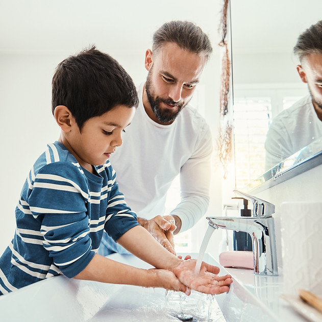 cleaning-hands-washing-father-with-boy-bathroom-hygiene-wellness-healthcare-home-family-sk