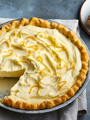 Meyer Lemon Custard Cream Pie