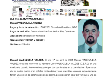 A 23 años desde la detención ilegal de Manuel Valenzuela en Querétaro