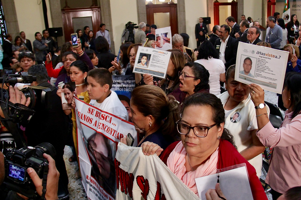 En marzo de 2019, familiares de desaparecidos acudieron a la instalación del Sistema Nacional de Búsqueda de Personas. Crédito: Yoalli Hernández/ObturadorMX