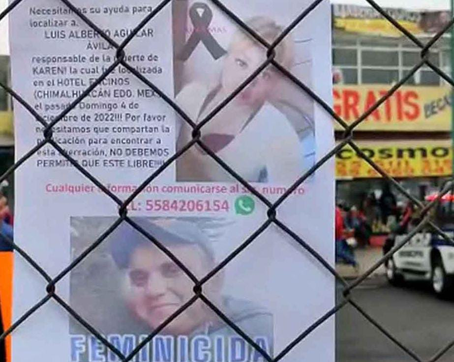 El presunto feminicida de Karen, no ha sido detenido por la Fiscalía General de Justicia de Edomex