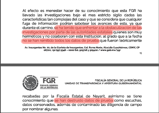 Oficio No. FGR/UTAG/DG/006590/2022 enviado al Instituto Nacional de Transparencia, Acceso a la Información y Protección de Datos Personales.