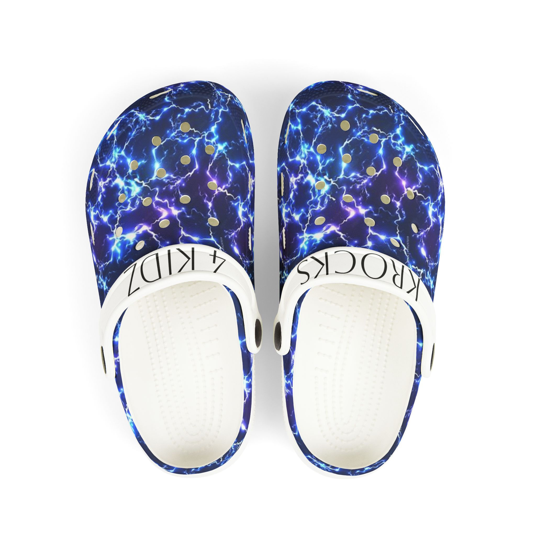 Kids Foam Clogs — Purple & Blue Gradient Lighting Print
