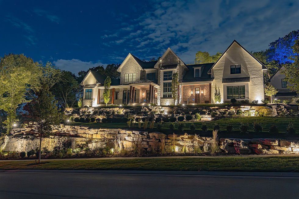 nashville home with custom landscape lighting package from S&A Property Solutions