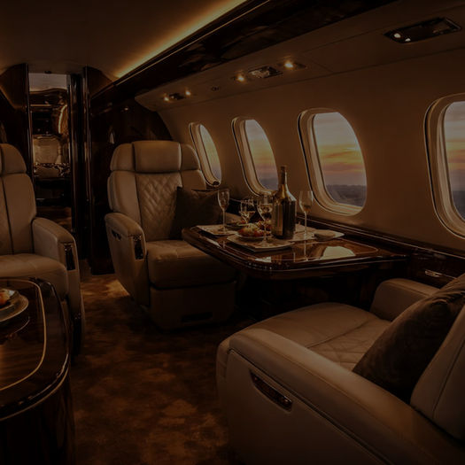 inside the private jet