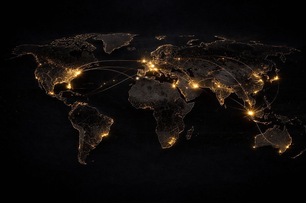 mappa mondo con connessioni