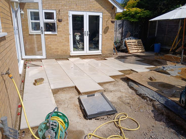 Before photo of a patio being built for a customer