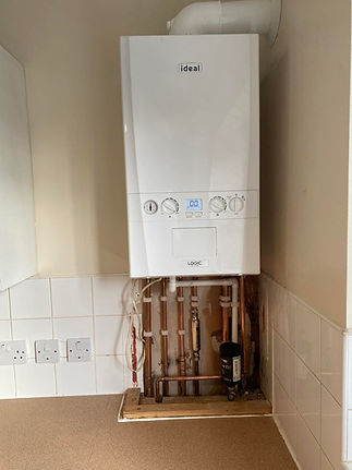 White logic boiler and pipework installed for a customer