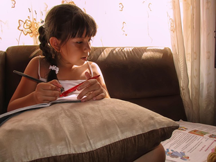 Child doing homework