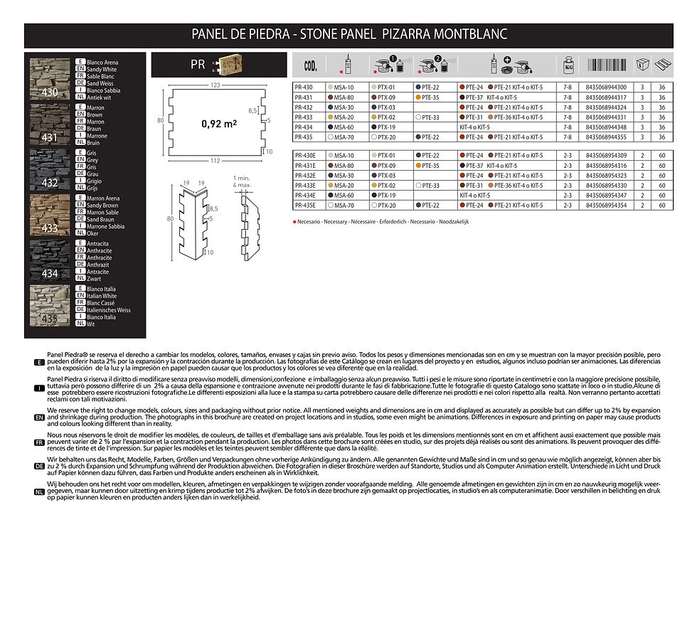 Miniatura: PIZARRA MONTBLANC PanelPiedra