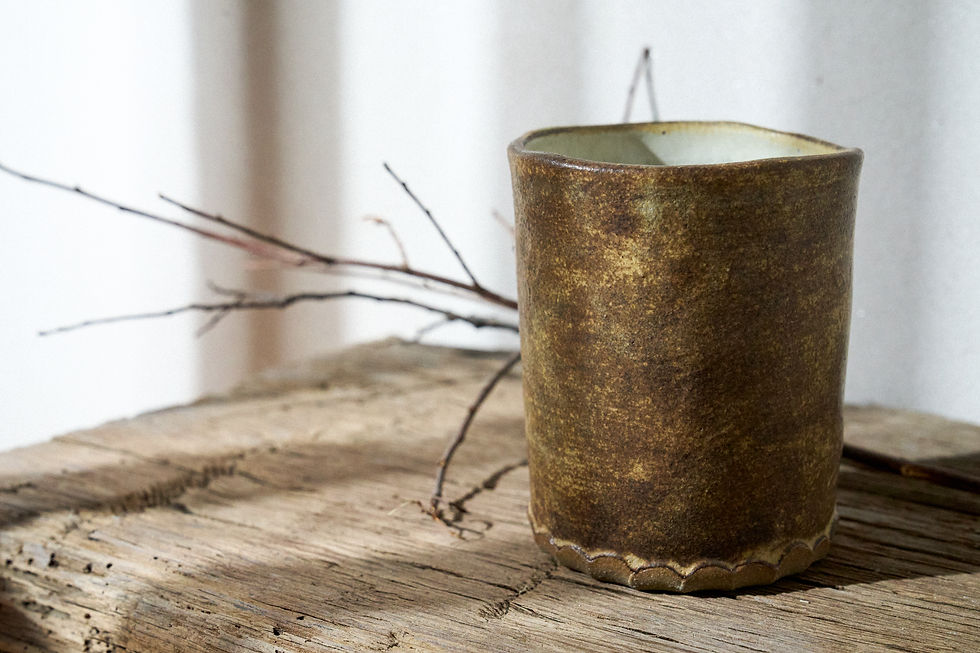 Thumbnail: Handmade tumbler cup Wabi-Sabi, Rustic front view