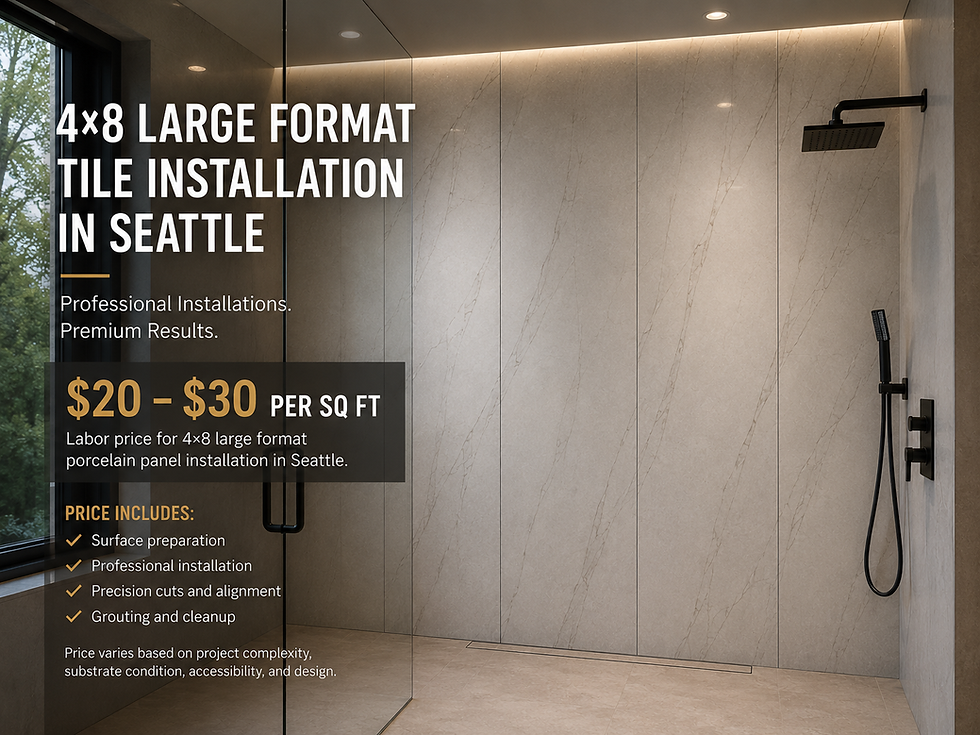 Why Does 4×8 Large Format Tile Installation Cost $20–$30 Per Sq Ft in Seattle?