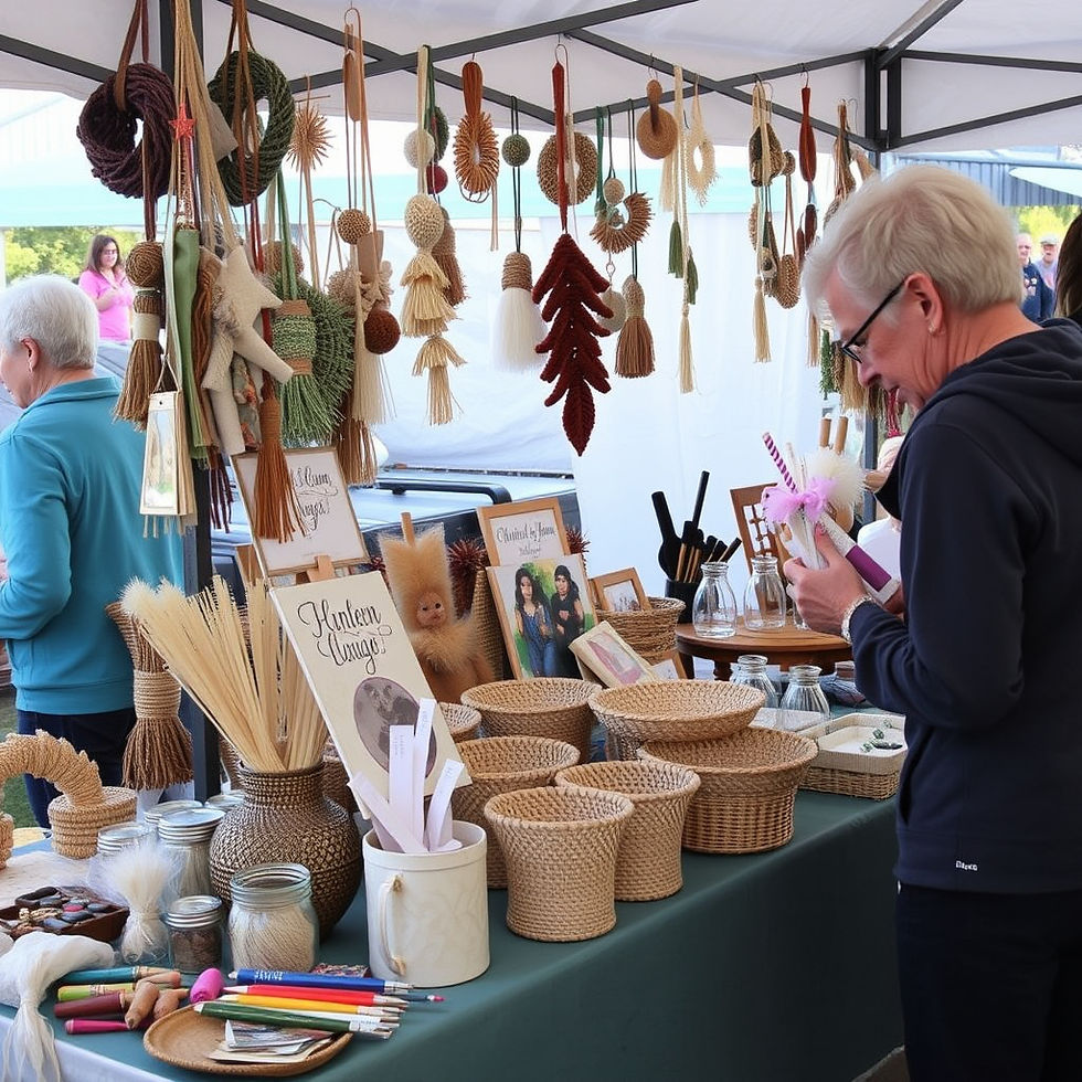 Hobbies being sold at a craft fair