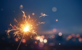 Sparkler against a night sky