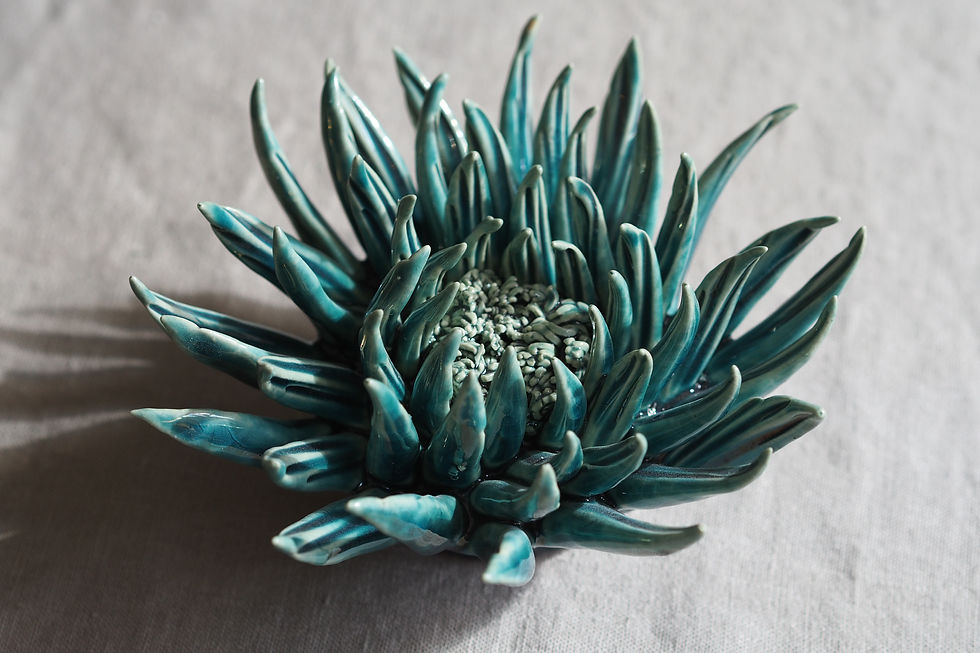 CORAL 4 LARGE FLOWER TEAL