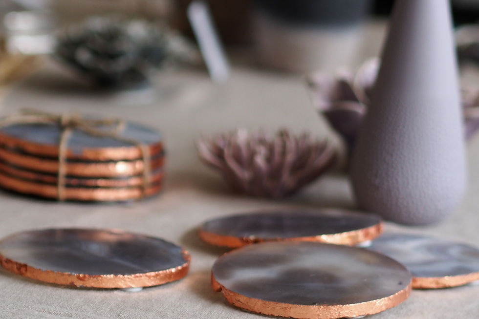 Thumbnail: GREY AGATE COASTERS   SET OF 4