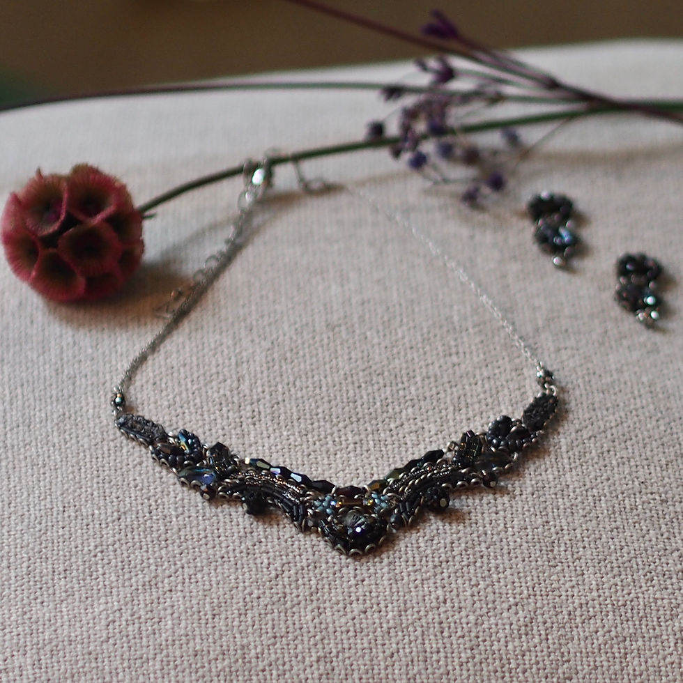 Thumbnail: AYALA BAR 3336 MIDNIGHT BLUE/BLACK NECKLACE