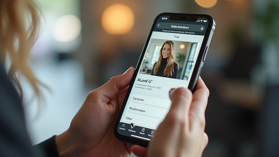 Close-up view of smartphone displaying salon online booking app