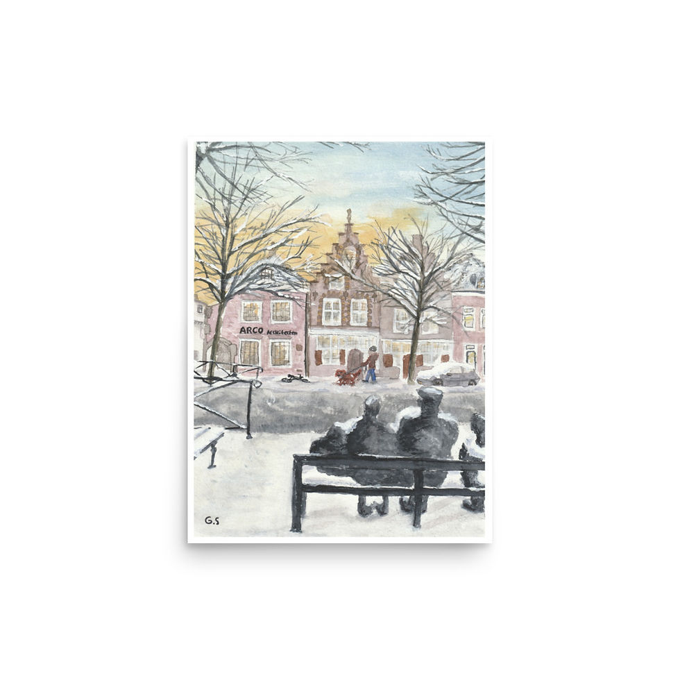 Thumbnail: A winter evening - Art print