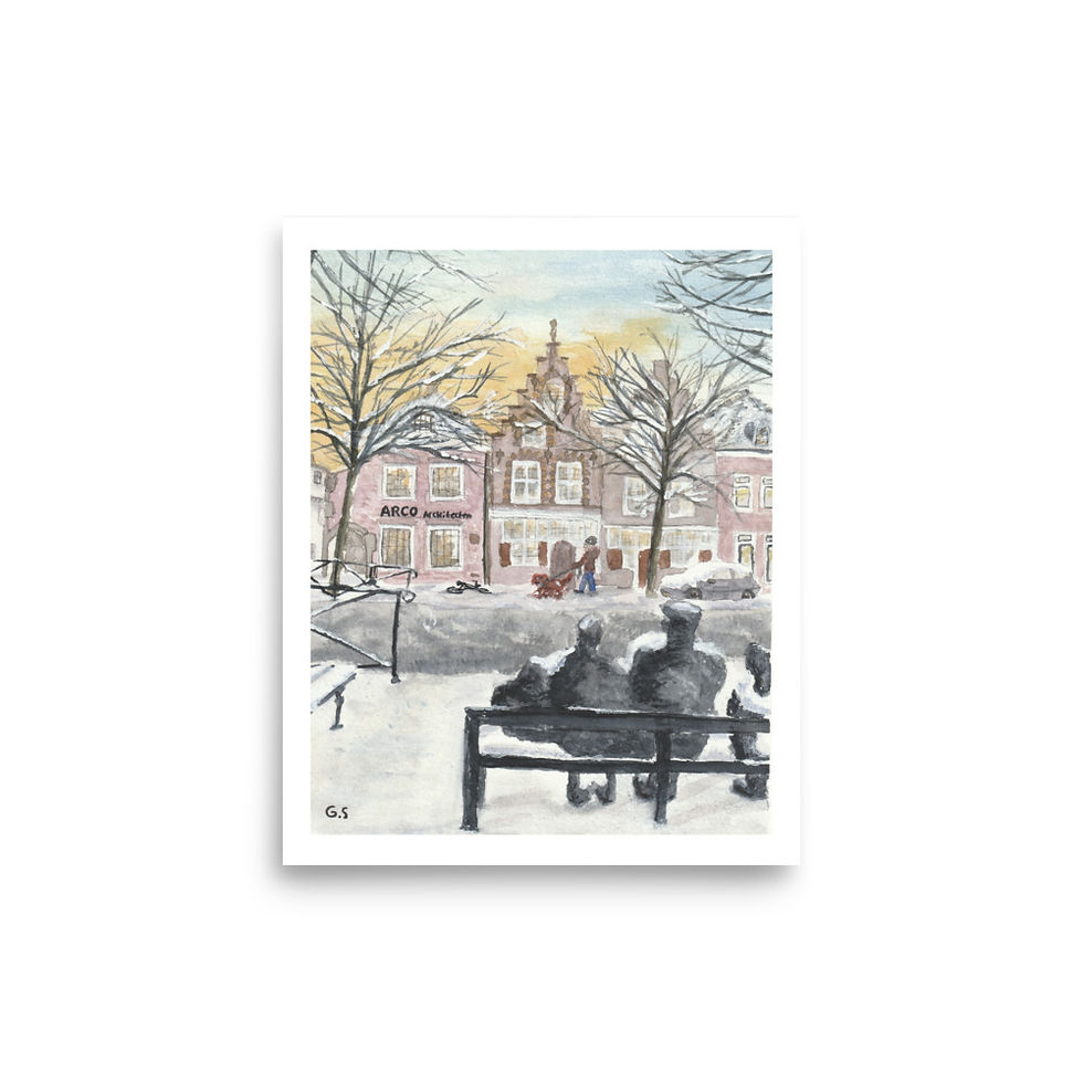 Thumbnail: A winter evening - Art print