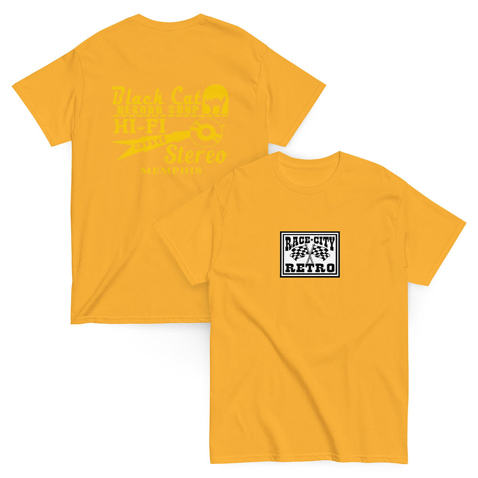 Thumbnail: BLACK CAT RECORD SHOP TWO SIDED T SHIRT By Race City Retro