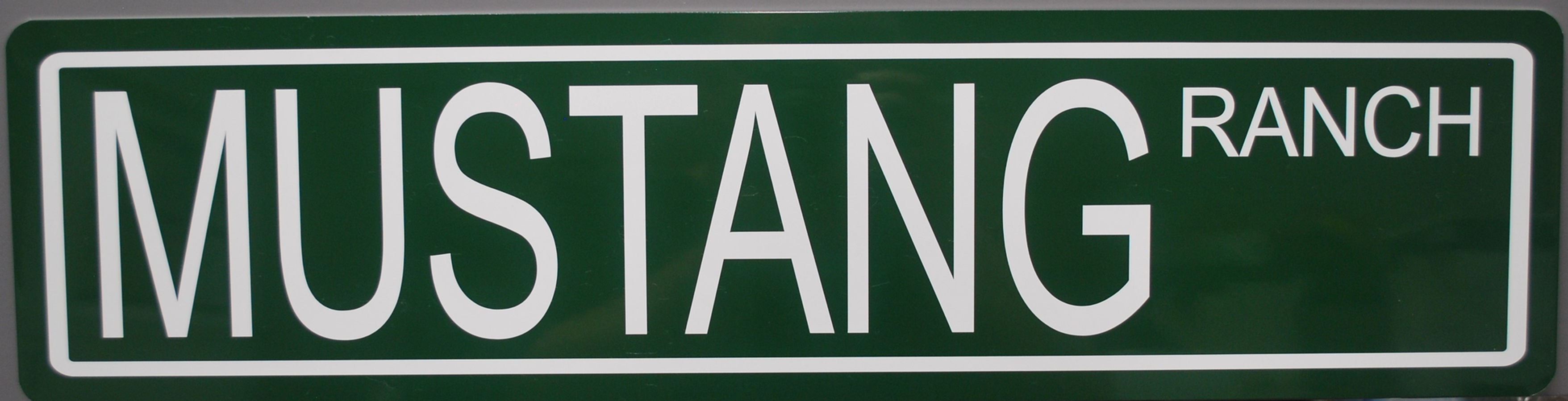MUSTANG RANCH metal street sign
