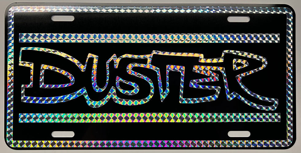 DUSTER 70'S STYLE RETRO PRISM LICENSE PLATE