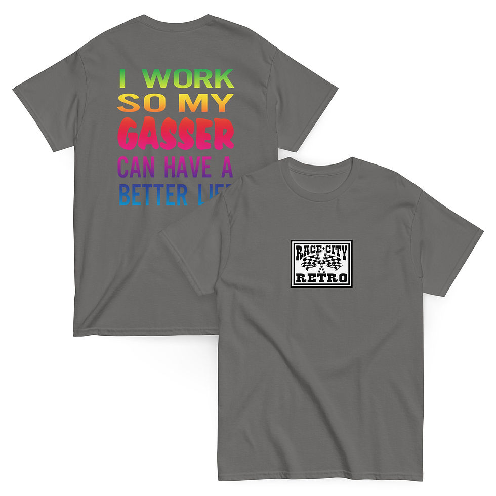 Thumbnail: WILL WORK FOR GASSER TWO SIDED T SHIRT By Race City Retro