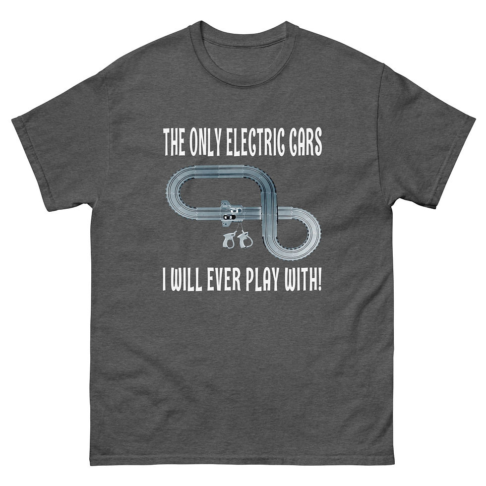 Thumbnail: SLOT CARS anti EV T-shirt by Race City Retro
