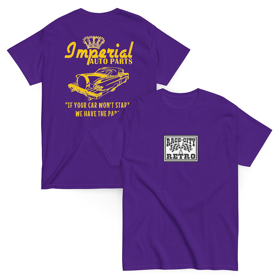 Thumbnail: IMPERIAL AUTO PARTS 58 IMPALA TWO SIDED T SHIRT By Race City Retro